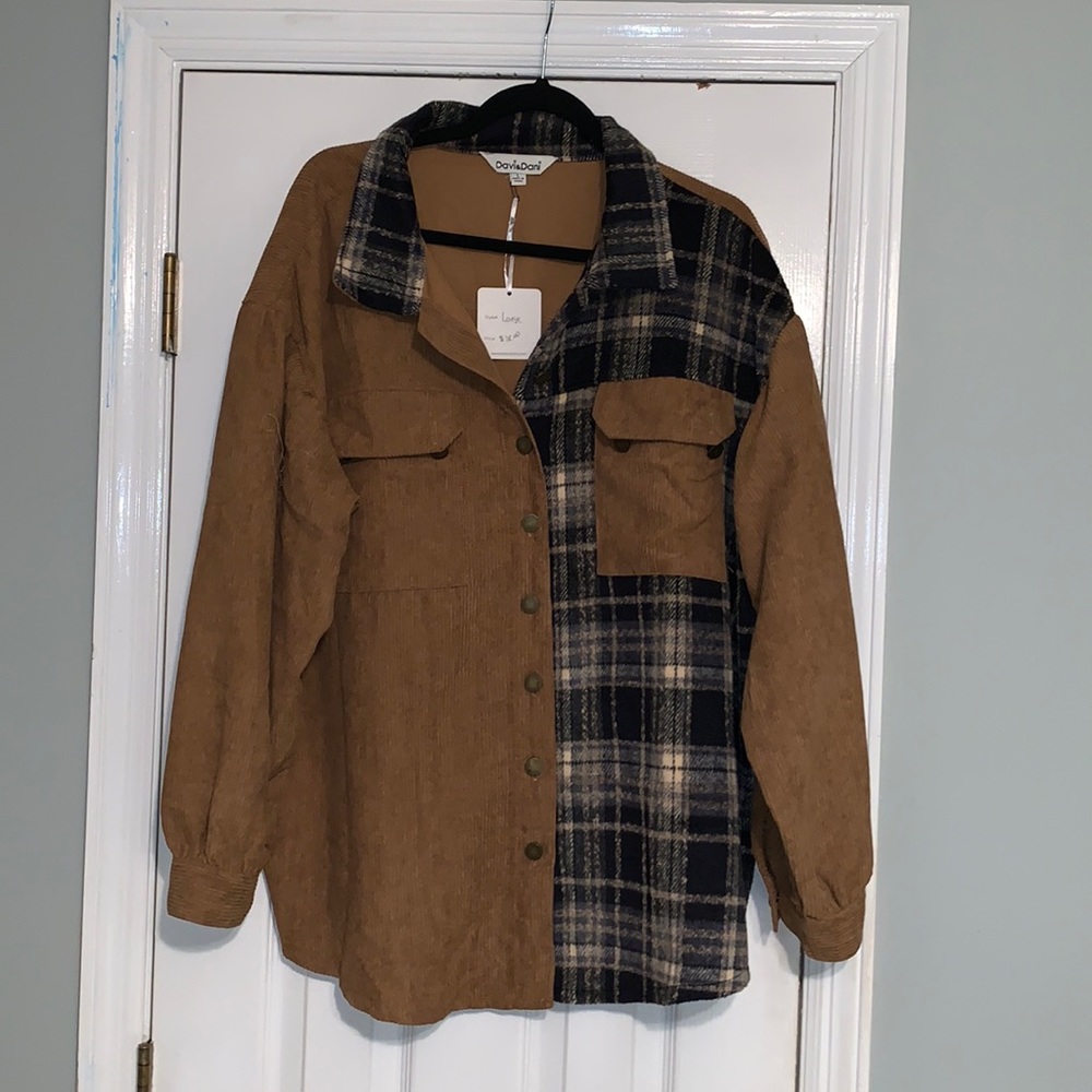 Brown Corduroy & Flannel Shacket